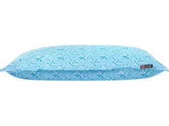 Pufe Almofada Com Padrao Bolas Azul E Branco 140 X 180 Cm Fuzzy