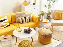Pufe Amarelo 44 X 44 Cm Kirama