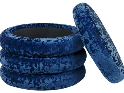 Pufe Com Arrumação Em Veludo Azul Marinho 45 Cm Brewton
