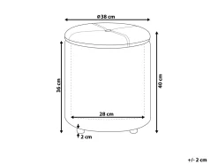 Pufe Em Pele Sintetica Preta Com Arrumação Maryland