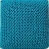 Pufe Em Tricot Azul Escuro 50 X 50 X 31 Cm Conrad