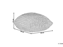 Pufe Em Tricot Azul Escuro 50 X 50 X 31 Cm Conrad