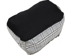 Pufe Poltrona Padrao Xadrez E Cinzento Linen Drop