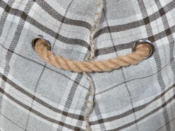 Pufe Poltrona Padrao Xadrez E Cinzento Linen Drop