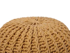 Pufe Redondo Em Tricot Amarelo 50 X 35 Cm Conrad Ii