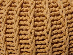 Pufe Redondo Em Tricot Amarelo 50 X 35 Cm Conrad Ii