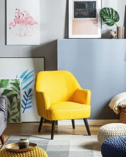 Pufe Redondo Em Tricot Azul 50 X 35 Cm Conrad