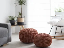 Pufe Redondo Em Tricot Cobre 50 X 35 Cm Conrad