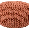 Pufe Redondo Em Tricot Cobre 40 X 25 Cm Conrad