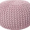 Pufe Redondo Em Tricot Rosa 50 X 35 Cm Conrad