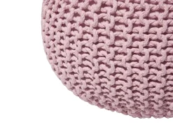 Pufe Redondo Em Tricot Rosa 50 X 35 Cm Conrad