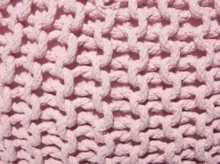 Pufe Redondo Em Tricot Rosa 50 X 35 Cm Conrad
