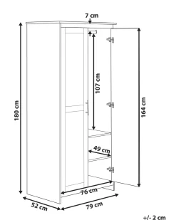 Roupeiro Com 2 Portas Branco 180 Cm Sellin