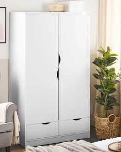 Roupeiro Com 2 Portas E 2 Gavetas Branco 180 Cm Bremen