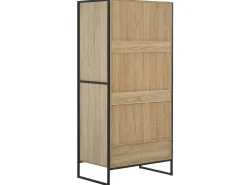Roupeiro Com 2 Portas E Gaveta Castanho Claro 180 Cm Schwedt