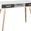 Secretaria / Toucador Branca E Cinzenta Com 2 Gavetas 120 X 45 Cm Frisco