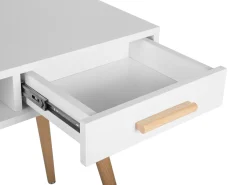 Secretaria / Toucador Branca E Castanha Com 2 Gavetas 120 X 45 Cm Frisco