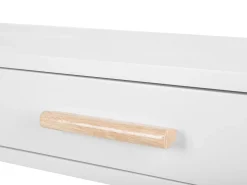 Secretaria / Toucador Branca E Castanha Com 2 Gavetas 120 X 45 Cm Frisco