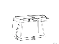 Secretaria / Toucador Branca E Castanha Com 2 Gavetas 120 X 45 Cm Frisco