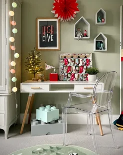 Secretaria / Toucador Branca E Castanha Com 2 Gavetas 120 X 45 Cm Frisco