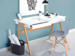 Secretaria Branca Com 2 Gavetas 120 X 70 Cm Sheslay