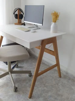 Secretaria Branca Com 2 Gavetas 120 X 70 Cm Sheslay