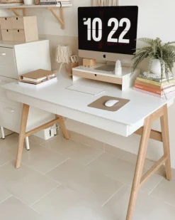 Secretaria Branca Com 2 Gavetas 120 X 70 Cm Sheslay