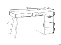 Secretaria Branca E Castanha Clara Com 3 Gavetas 130 X 60 Cm Caracas