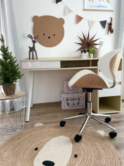 Secretaria Branca E Castanha Clara Com 3 Gavetas 130 X 60 Cm Caracas