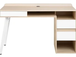 Secretaria Branca E Castanha Clara Com 3 Gavetas 130 X 60 Cm Caracas