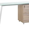 Secretaria Branca E Castanha Clara Com 3 Gavetas 130 X 60 Cm Montevideo
