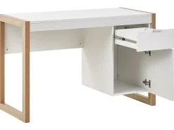 Secretaria Branca E Castanha Clara Com 1 Gaveta E 1 Porta 110 X 50 Cm Johnson