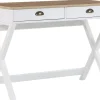 Secretaria Branca E Castanha Clara Com 2 Gavetas 103 X 50 Cm Ekart