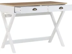 Secretaria Branca E Castanha Clara Com 2 Gavetas 103 X 50 Cm Ekart