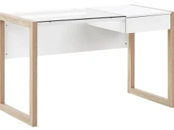 Secretaria Branca E Castanha Clara Com 1 Gaveta 120 X 60 Cm Jenks