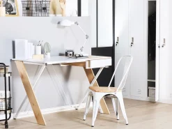 Secretaria Castanha Clara E Branca Com 1 Gaveta 120 X 60 Cm Hamden