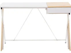 Secretaria Castanha Clara E Branca Com 1 Gaveta 120 X 60 Cm Hamden