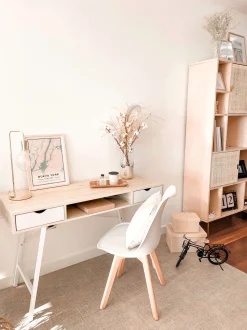 Secretaria Castanha Clara Com 2 Gavetas 120 X 48 Cm Clarita