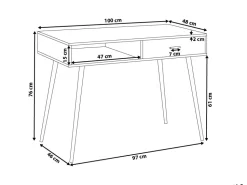 Secretaria Castanha Clara Com 1 Gaveta 100 X 48 Cm Deora