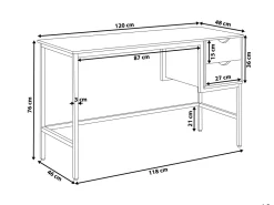 Secretaria Castanha Clara Com 2 Gavetas Grant