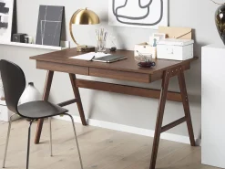 Secretaria Castanha Escura Com 2 Gavetas 120 X 70 Cm Sheslay