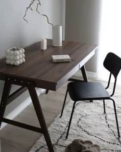 Secretaria Castanha Escura Com 2 Gavetas 120 X 70 Cm Sheslay