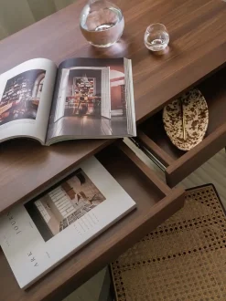 Secretaria Castanha Escura Com 2 Gavetas 120 X 70 Cm Sheslay