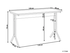 Secretaria Castanha Escura E Preta 120 X 48 Cm Creek