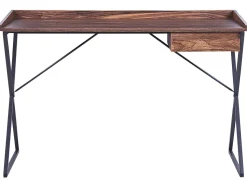 Secretaria Castanho Escuro E Preto Com 1 Gaveta 120 X 54 Cm Noxon