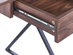 Secretaria Castanho Escuro E Preto Com 1 Gaveta 120 X 54 Cm Noxon