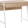 Secretaria Em Branco E Castanho Claro Com 1 Gaveta 84 X 48 Cm Carter