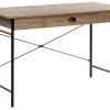 Secretaria Em Castanho Escuro E Preto Com 1 Gaveta 120 X 60 Cm Casco