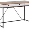 Secretaria Em Madeira Clara E Preto Com 3 Gavetas 120 X 60 Cm Hinton