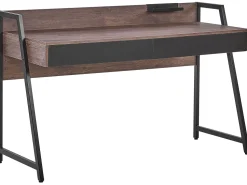 Secretaria Em Madeira Escura Com 2 Gavetas 120 X 50 Cm Harwich